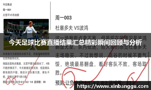今天足球比赛直播结果汇总精彩瞬间回顾与分析