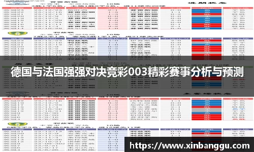 德国与法国强强对决竞彩003精彩赛事分析与预测